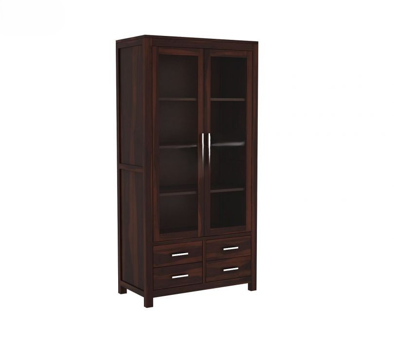 dakshyani sheesham wood glass display bookshelf with drawers dakshyani sheesham wood glass display bookshelf with drawers