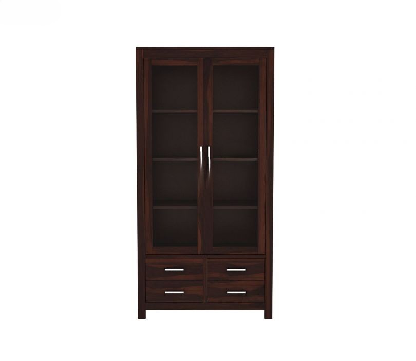 dakshyani sheesham wood glass display bookshelf with drawers dakshyani sheesham wood glass display bookshelf with drawers