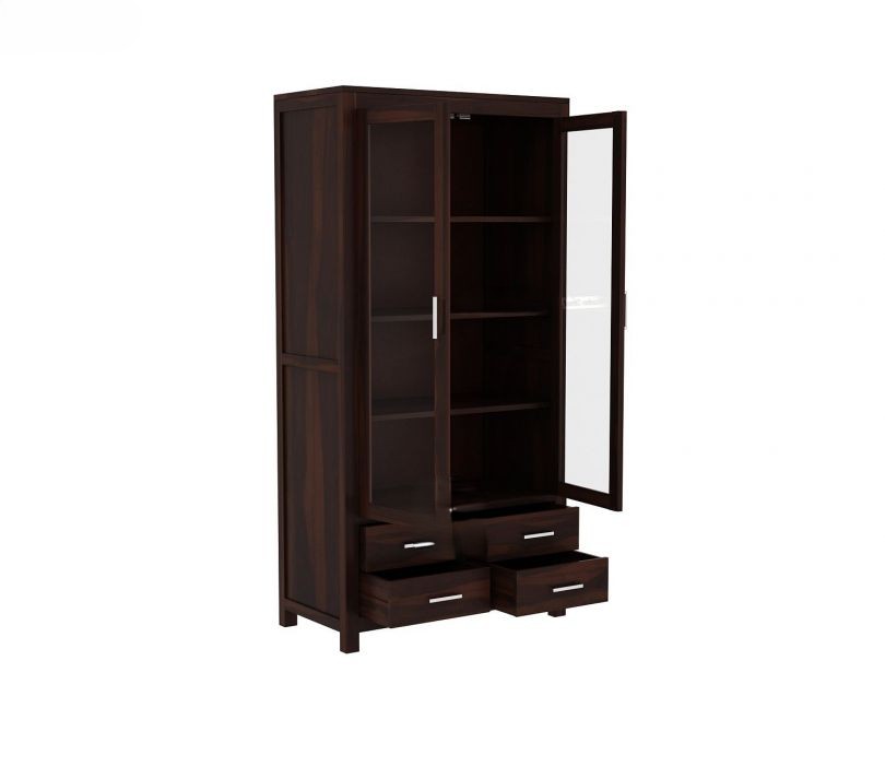 dakshyani sheesham wood glass display bookshelf with drawers dakshyani sheesham wood glass display bookshelf with drawers