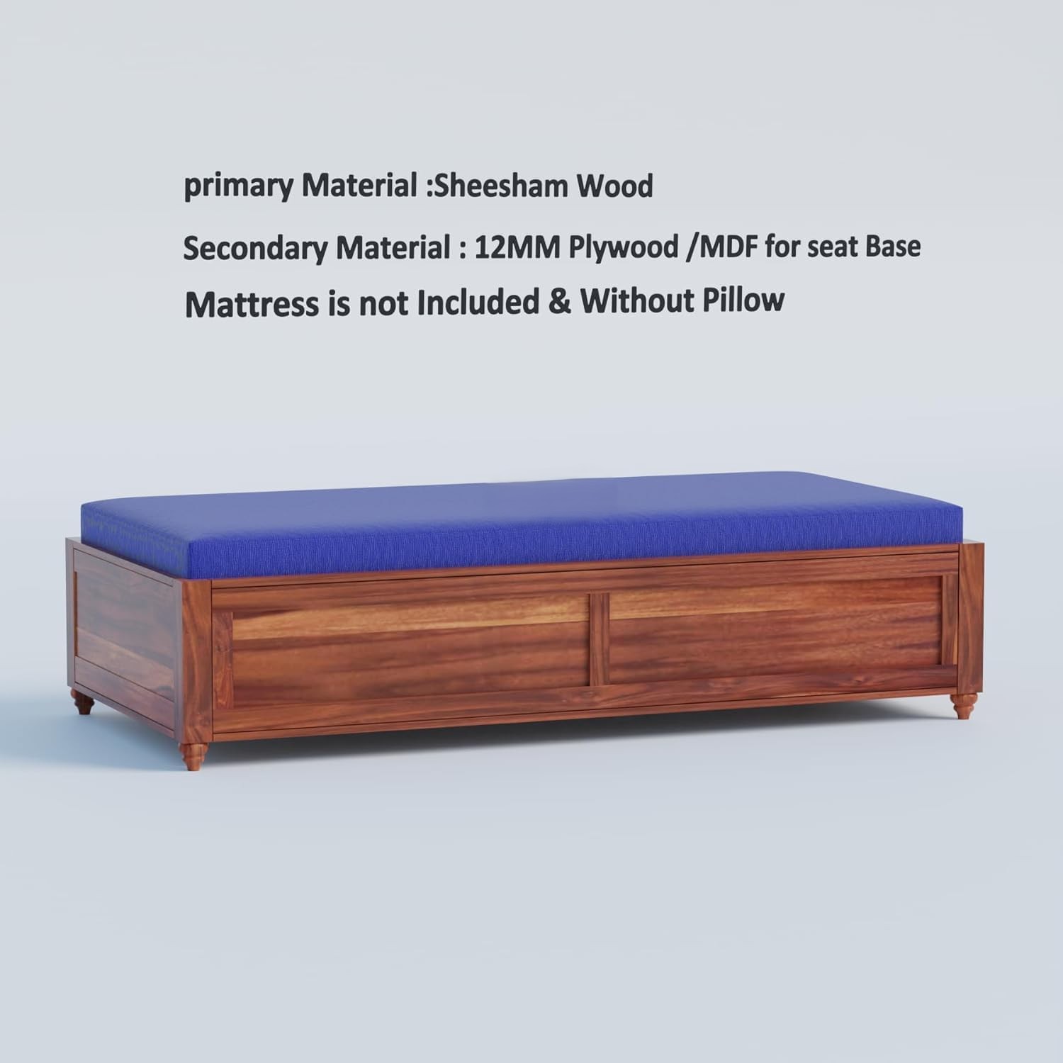 dakshyani sheesham wood low diwan bed with raised panel base dakshyani sheesham wood low diwan bed with raised panel base