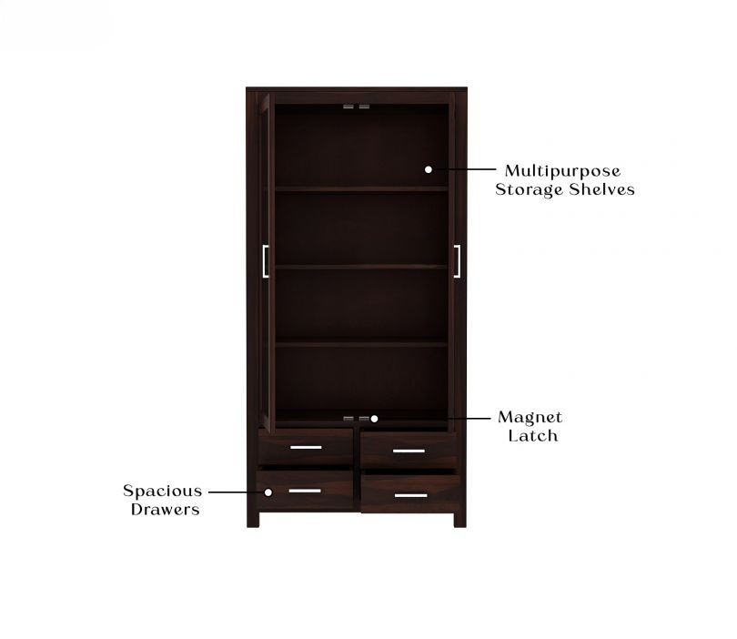 dakshyani sheesham wood glass display bookshelf with drawers dakshyani sheesham wood glass display bookshelf with drawers
