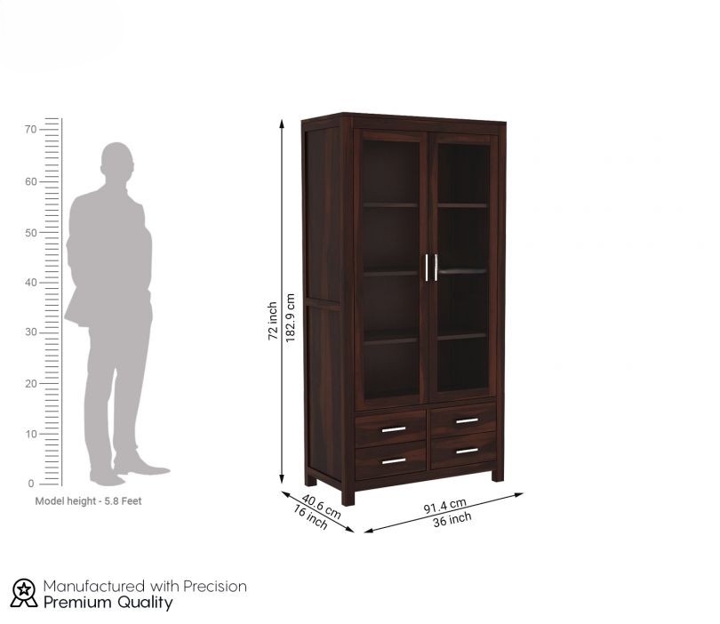 dakshyani sheesham wood glass display bookshelf with drawers dakshyani sheesham wood glass display bookshelf with drawers