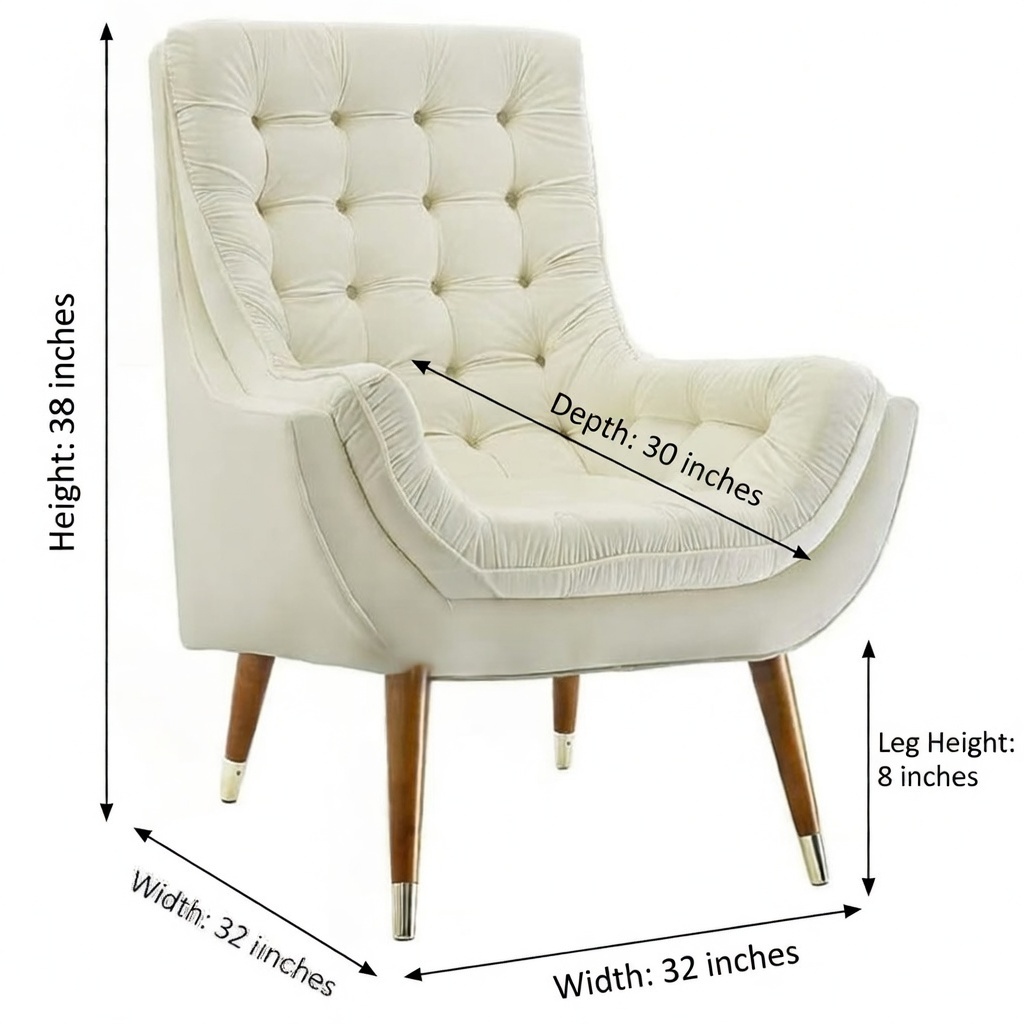 dakshyani handicraft mid century modern tufted wing chair dakshyani handicraft mid century modern tufted wing chair